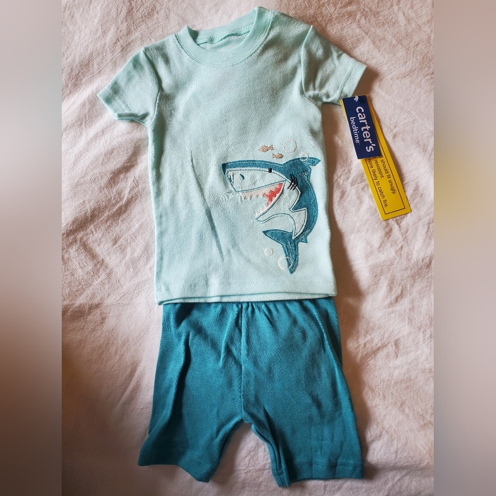 Carter's Shark Pajama Set in Blue, 12 Months
